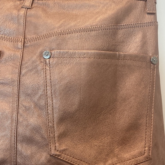 Free People Rose Pink High Rise Vegan Leather Leggings Pants 26 - Picture 10 of 10